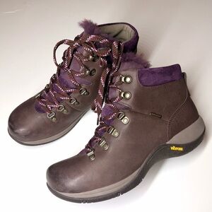 Dansko Women’s Brown Leather Faux Fur Lined Boots EU Size 39